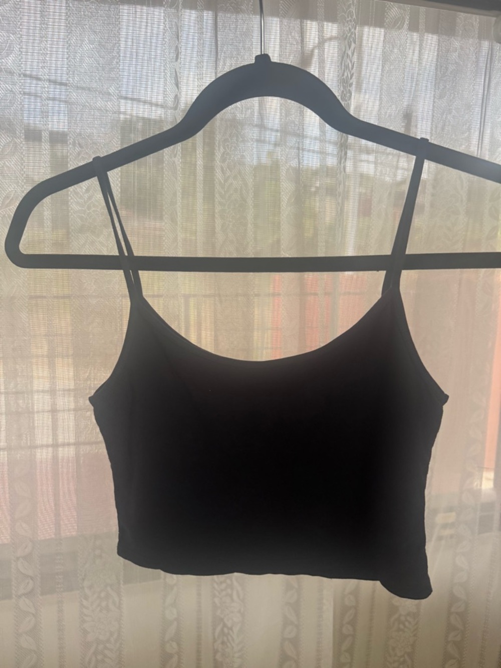 PacSun Black Spaghetti Strap Crop Tank Top